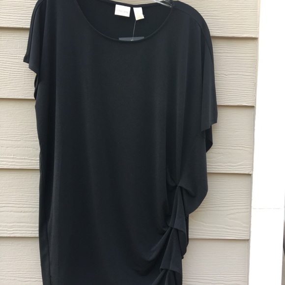 NWT Chico’s Knit Kit Cascade Top blouse black size 2 - Picture 5 of 9